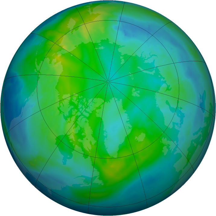Arctic ozone map for 31 October 2013